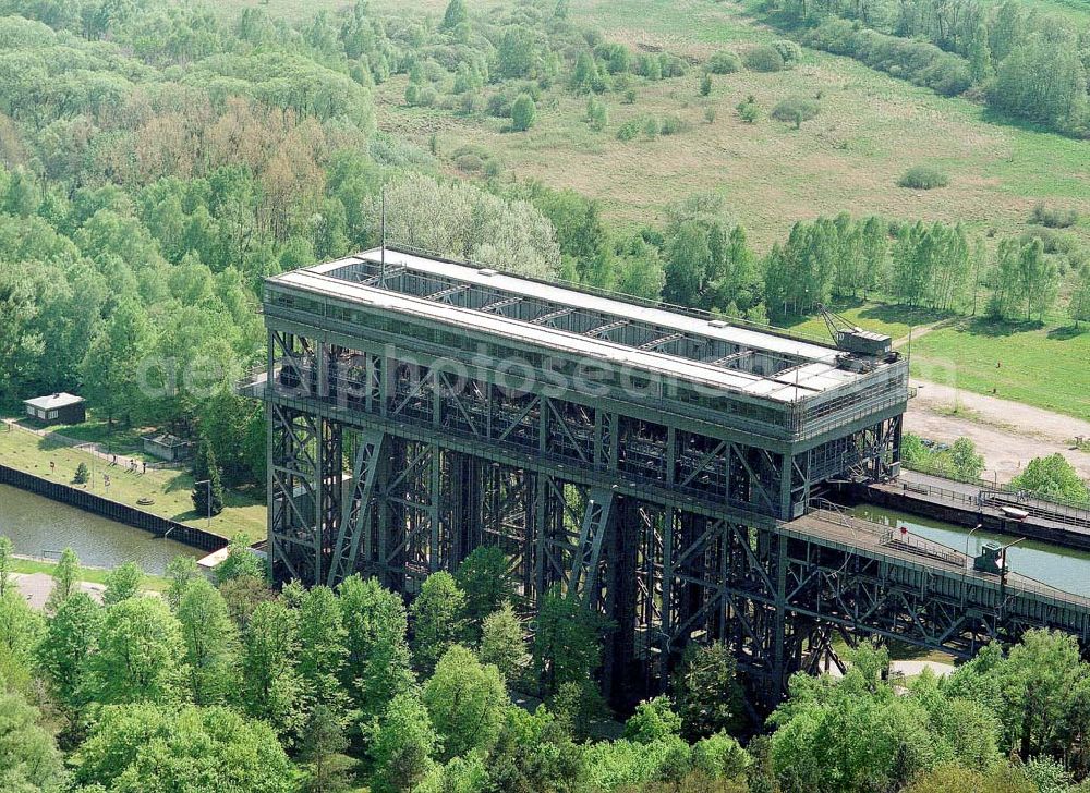 Finow / Brandenburg from the bird's eye view: Schiffshebewerk Niederfinow.