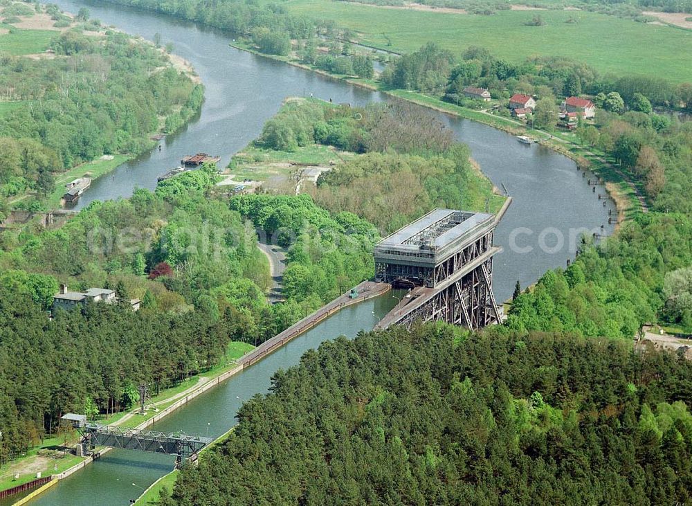 Finow / Brandenburg from above - Schiffshebewerk Niederfinow.