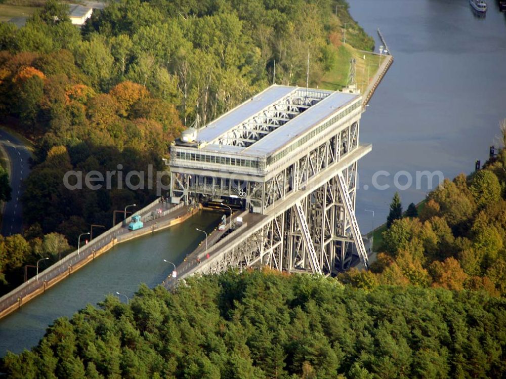 Aerial image Finow/ Brandenburg - 13.10.2004 Blick auf das Schiffshebewerk in Niederfinow.