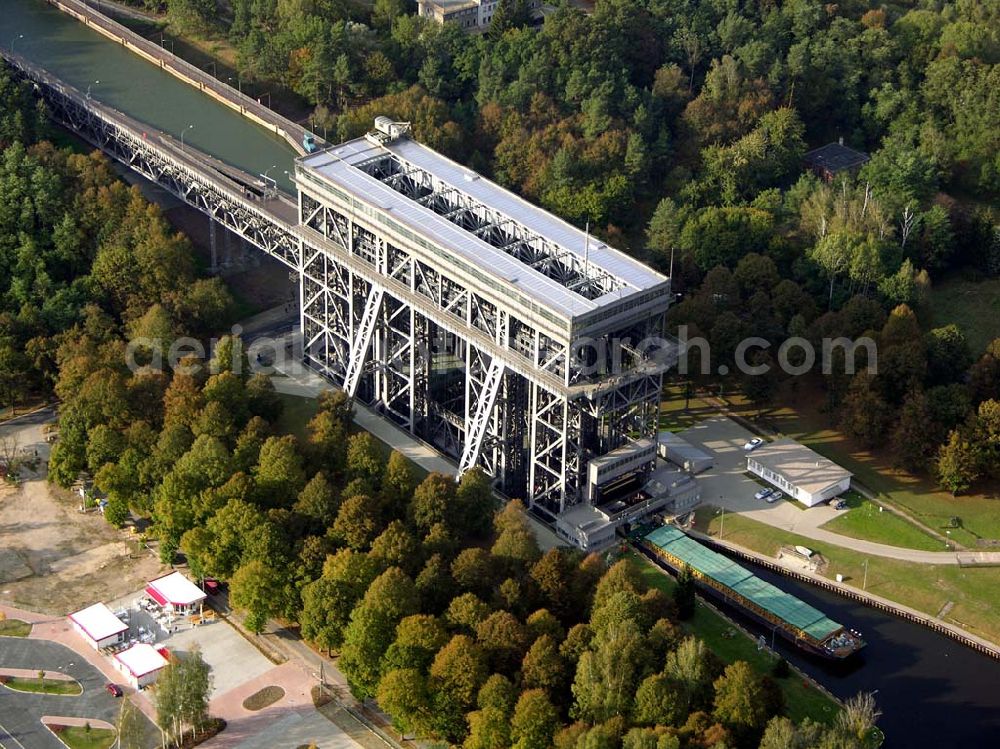 Aerial image Finow/ Brandenburg - 13.10.2004 Blick auf das Schiffshebewerk in Niederfinow.