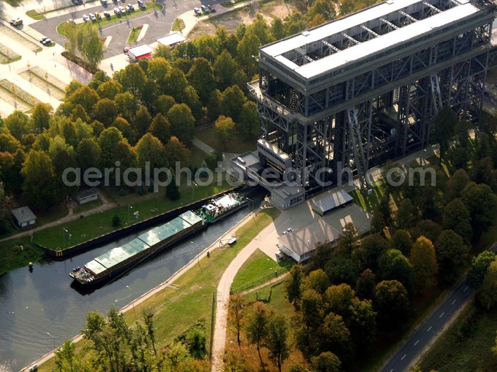 Aerial image Finow/ Brandenburg - 13.10.2004 Blick auf das Schiffshebewerk in Niederfinow.