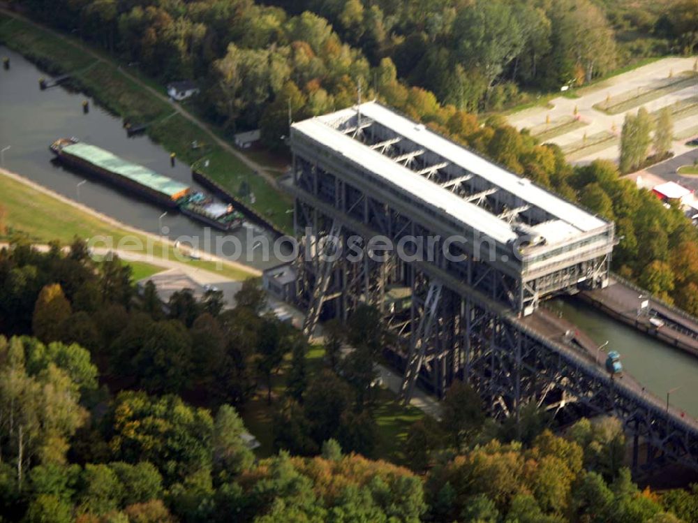 Aerial photograph Finow/ Brandenburg - 13.10.2004 Blick auf das Schiffshebewerk in Niederfinow.