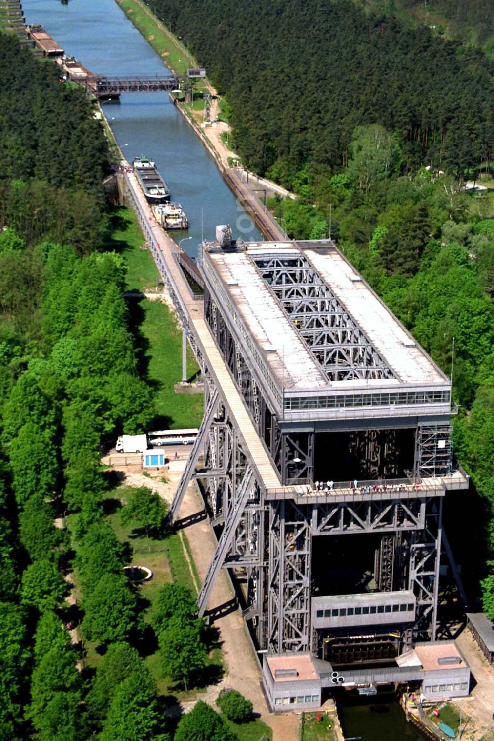 Niederfinow / Brandenburg from above - Schiffshebewerk Niederfinow.