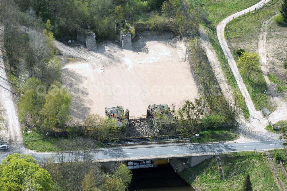 Niederfinow from above - Blick auf das Areal des Schiffshebewerkes Niederfinow. Der Bund stellt 285 Millionen Euro für den Bau eines neuen Schiffshebewerkes bereit, welches die seit 1934 arbeitende alte, unter Denkmalschutz stehende Anlage ablösen soll.