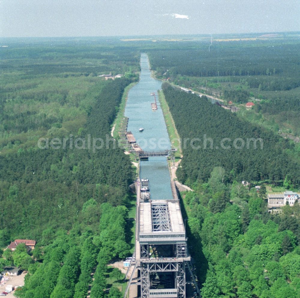 Aerial photograph Niederfinow - Ship-lifting equipment Niederfinow North on Finowkanal in Brandenburg