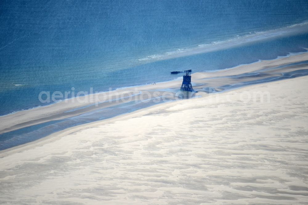 Aerial image Pellworm - Wreck on a sandbank in the North Sea