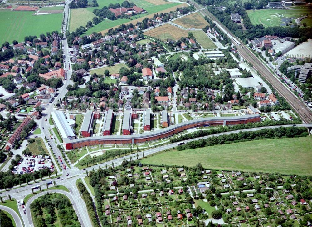 Aerial image München - Riem - Schlangenwohnhaus in München - Riem.