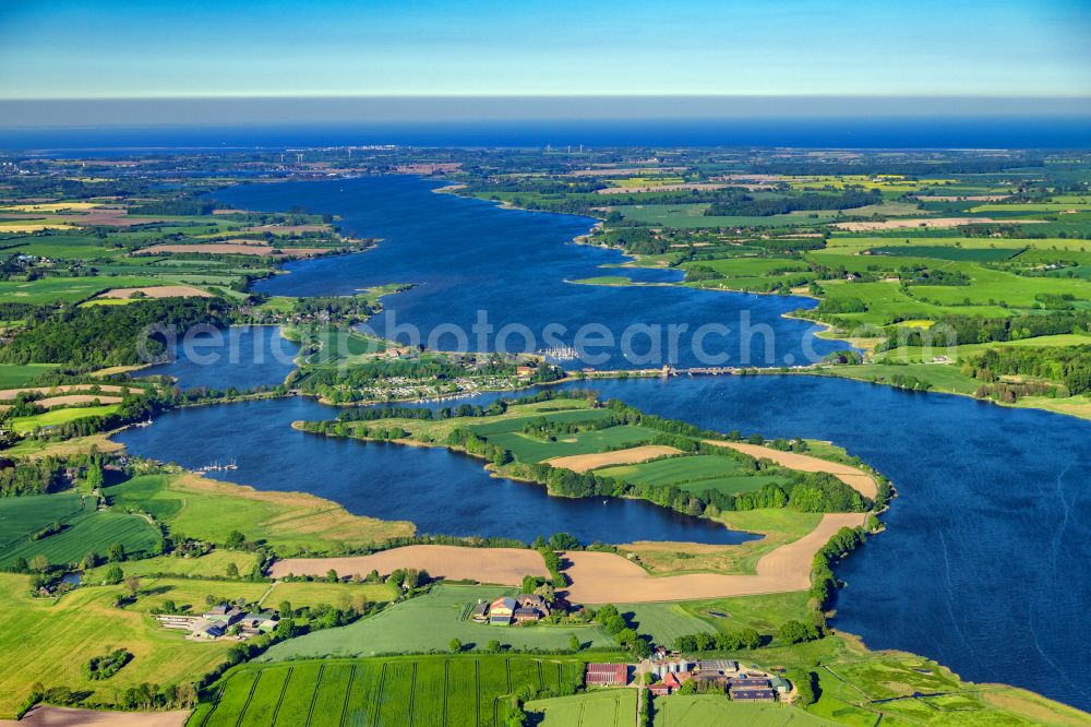 Boren from above - Schlei Bridges construction site Lindaunis in Boren in the state Schleswig-Holstein, Germany