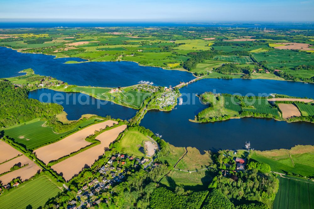 Aerial photograph Boren - Schlei Bridges construction site Lindaunis in Boren in the state Schleswig-Holstein, Germany