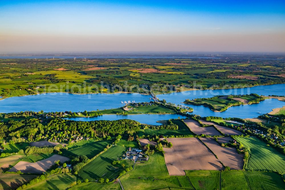 Boren from above - Schlei Bridges construction site Lindaunis in Boren in the state Schleswig-Holstein, Germany