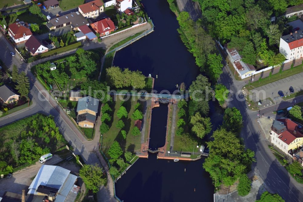 Aerial image Eberswalde - View of the watergate Eberswalde in the state of Brandenburg