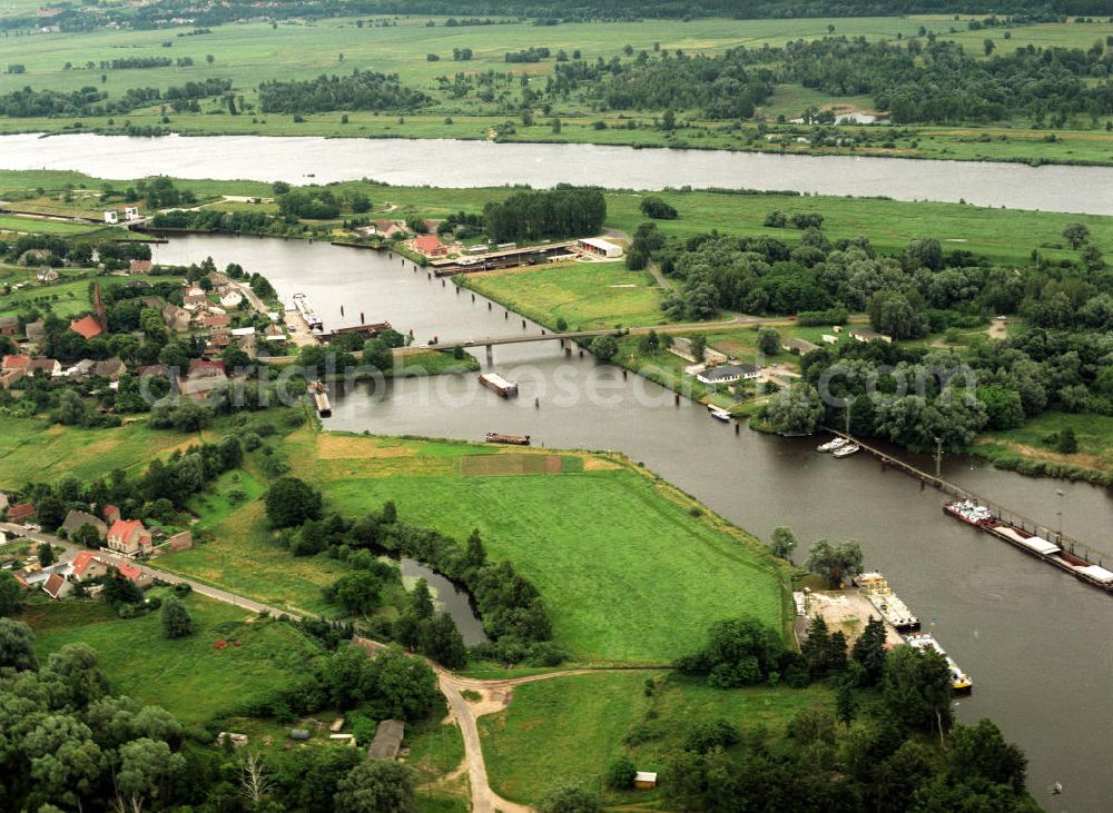 Bad Freienwalde from above - Blick auf die Havel-Oder-Wasserstraße mit der Schleuse Hohensaaten bei Bad Freienwalde.