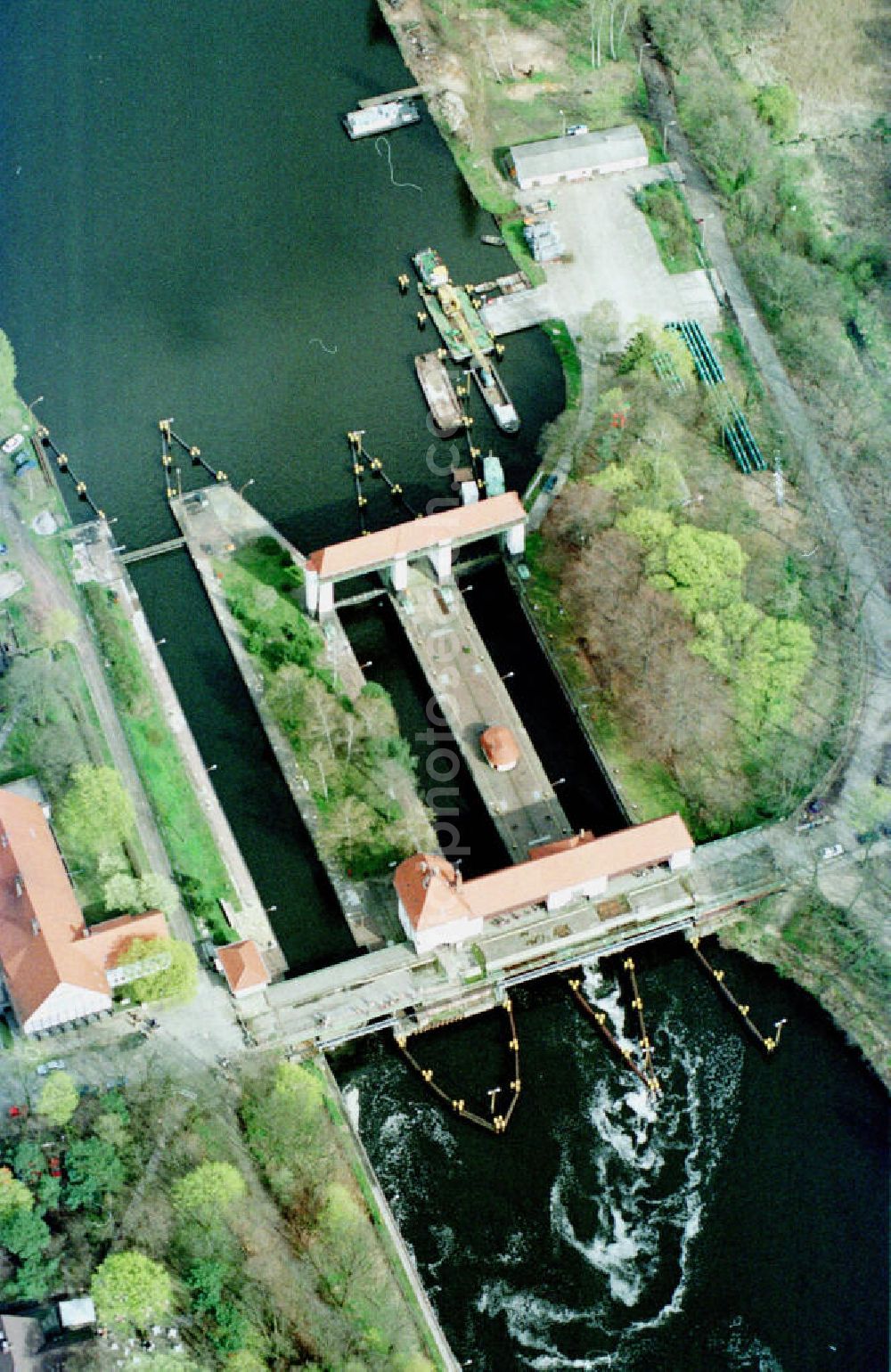 Klein-Machnow from above - Schleuse Klein Machnow.