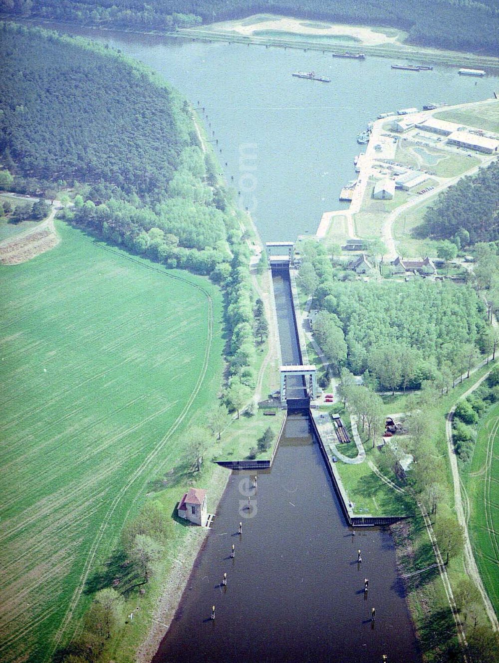 Aerial image Niegripp - Schleuse Niegripp am Elbe - Havel - Kanal.