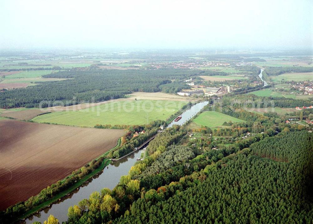 Parey from above - Schleuse Parey des Elbe - Havel - Kanales