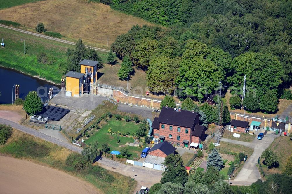 Parey from above - Parey lock in the connection canel between the river Elbe and the Elbe-Havel-Canel in the state Saxony-Anhalt