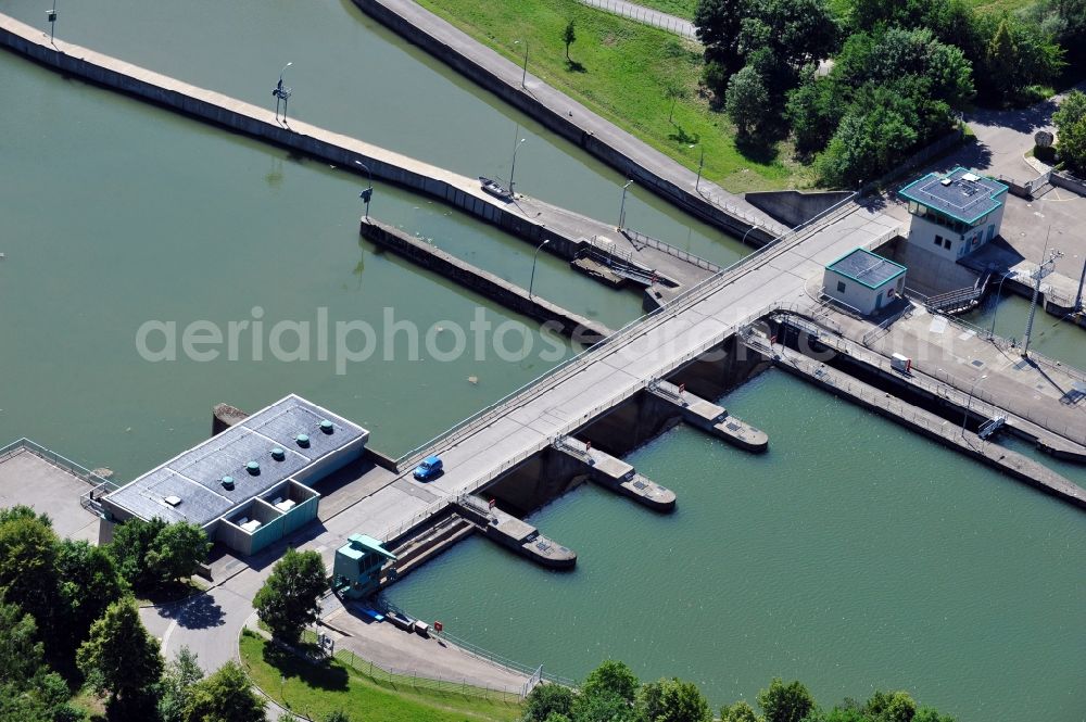 Riedenburg from the bird's eye view: View of the lock Riedenburg in the state Bavaria