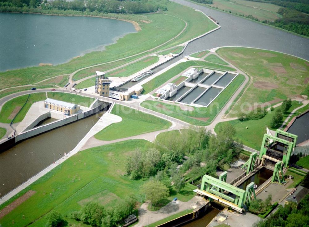 Aerial image Rothensee - Schleuse Rothensee am Wasserstraßenkreuz Magdeburg.