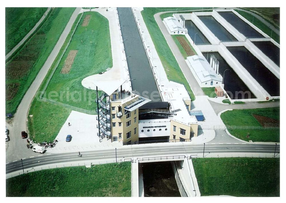 Aerial photograph Rothensee - Schleuse Rothensee am Wasserstraßenkreuz Magdeburg.