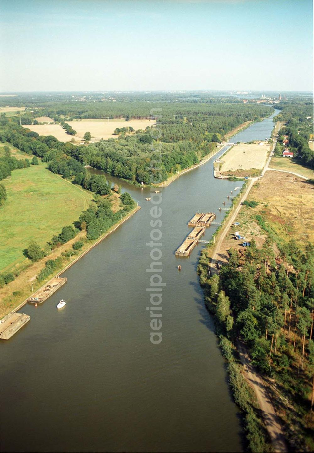 Wusterwitz from above - Blick auf die Schleuse Wusterwitz am Elbe-Havel-Kanal.