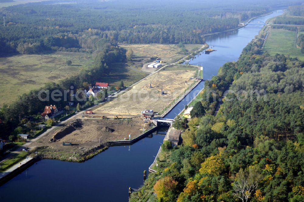 Wusterwitz from above - Blick auf die Schleuse Wusterwitz mit Baustelle. Ein Projekt des Wasserstraßen-Neubauamt Magdeburg, Frau Roskoden, Kleiner Werder 5c, 39114 MAGDEBURG, Tel. +49(0)391 5352168