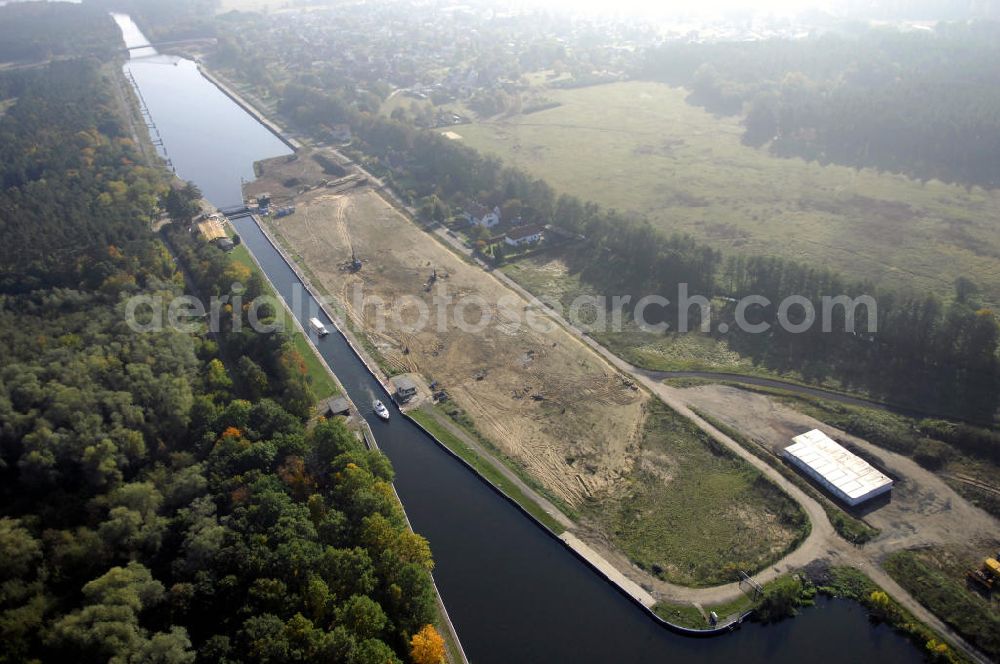 Wusterwitz from above - Blick auf die Schleuse Wusterwitz mit Baustelle. Ein Projekt des Wasserstraßen-Neubauamt Magdeburg, Frau Roskoden, Kleiner Werder 5c, 39114 MAGDEBURG, Tel. +49(0)391 5352168