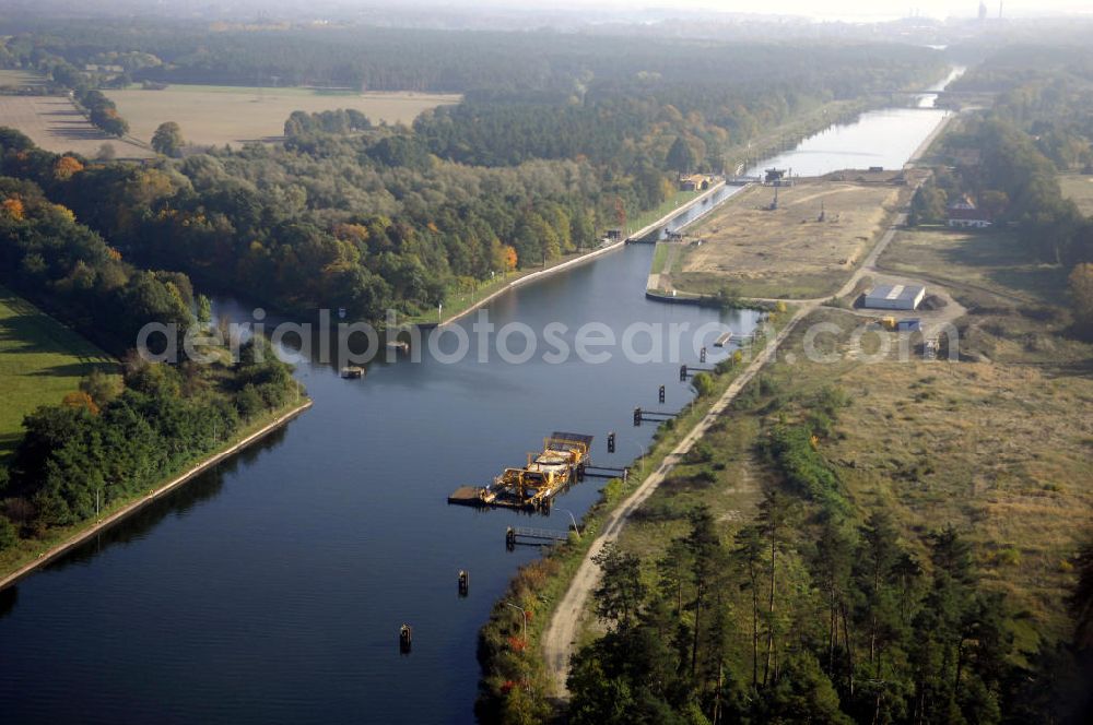 Wusterwitz from above - Blick auf die Schleuse Wusterwitz mit Baustelle. Ein Projekt des Wasserstraßen-Neubauamt Magdeburg, Frau Roskoden, Kleiner Werder 5c, 39114 MAGDEBURG, Tel. +49(0)391 5352168