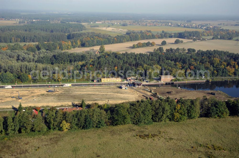 Wusterwitz from above - Blick auf die Schleuse Wusterwitz mit Baustelle. Ein Projekt des Wasserstraßen-Neubauamt Magdeburg, Frau Roskoden, Kleiner Werder 5c, 39114 MAGDEBURG, Tel. +49(0)391 5352168