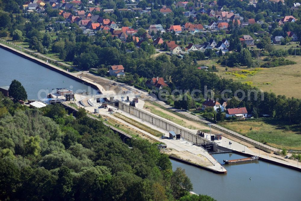 Aerial photograph Wusterwitz - Wusterwitz lock at the Elbe-Havel-Canal in the state Brandenburg