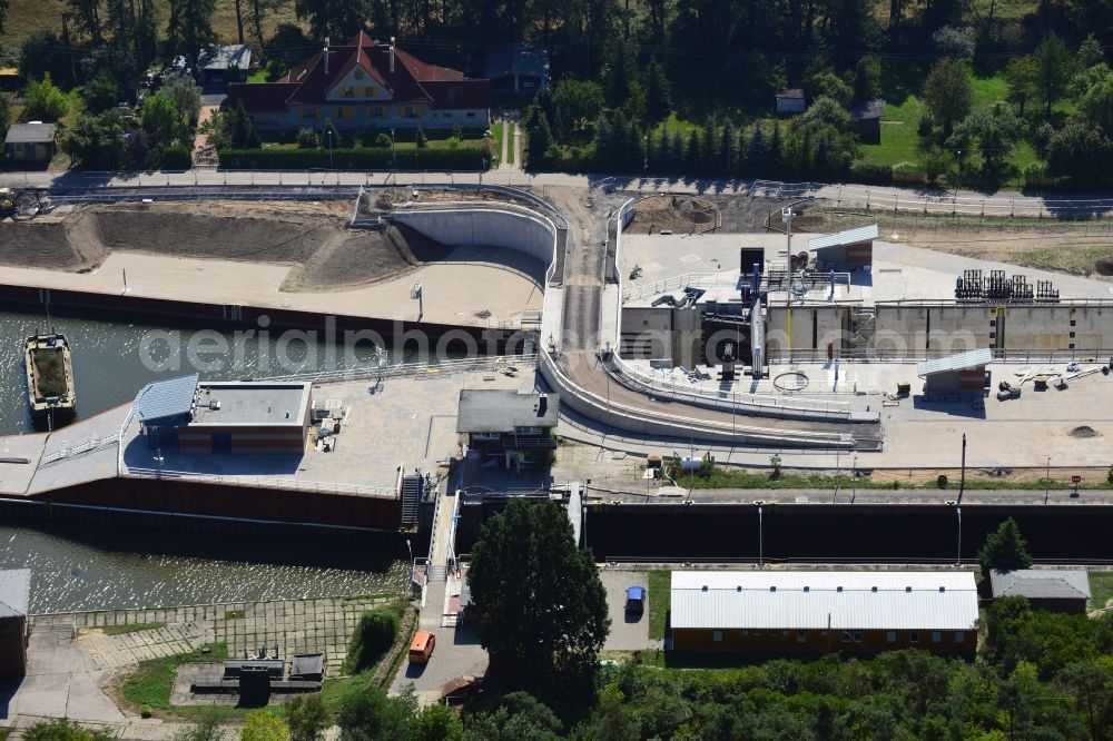 Aerial image Wusterwitz - Wusterwitz lock at the Elbe-Havel-Canal in the state Brandenburg