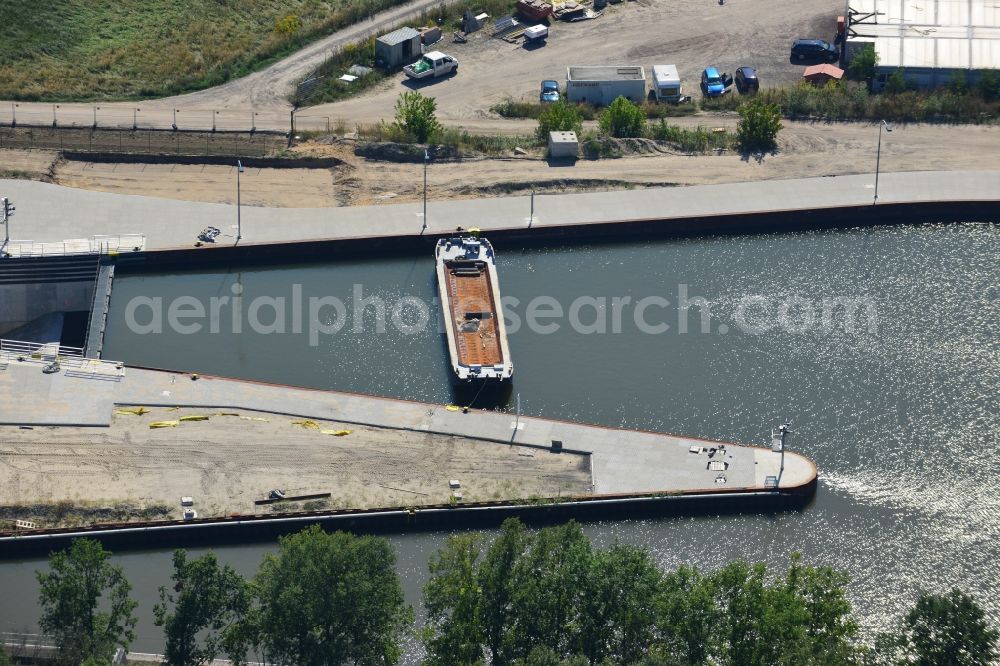 Aerial photograph Wusterwitz - Wusterwitz lock at the Elbe-Havel-Canal in the state Brandenburg