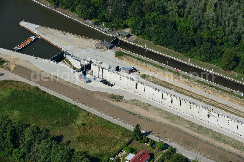 Aerial photograph Wusterwitz - Wusterwitz lock at the Elbe-Havel-Canal in the state Brandenburg