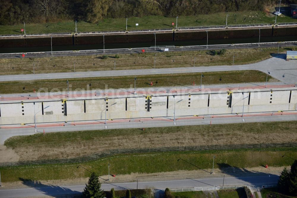 Aerial image Wusterwitz - Wusterwitz lock at the Elbe-Havel-Canal in the state Brandenburg