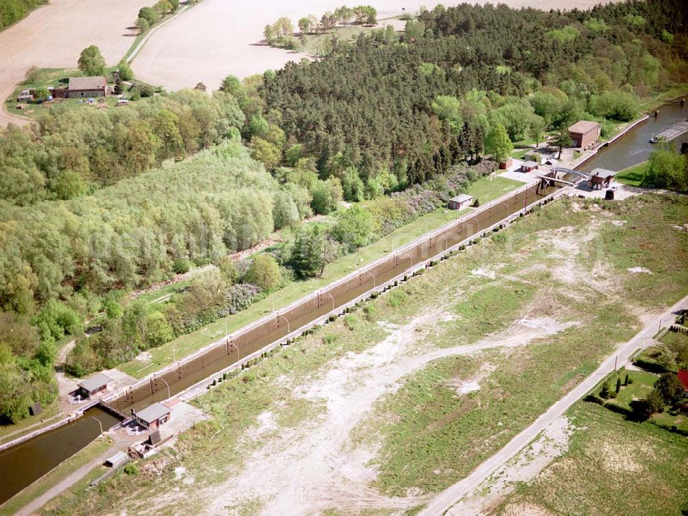 Wusterwitz / Brandenburg from above - Schleuse Wusterwitz am Elbe-Havel-Kanal. Ein Projekt des Wasserstraßen-Neubauamt Magdeburg Frau Roskoden, Kleiner Werder 5c, 39114 MAGDEBURG Tel.: 0391-5352168