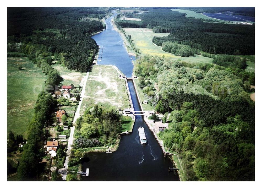 Wusterwitz / Brandenburg from the bird's eye view: Schleuse Wusterwitz am Elbe-Havel-Kanal. Ein Projekt des Wasserstraßen-Neubauamt Magdeburg Frau Roskoden, Kleiner Werder 5c, 39114 MAGDEBURG Tel.: 0391-5352168