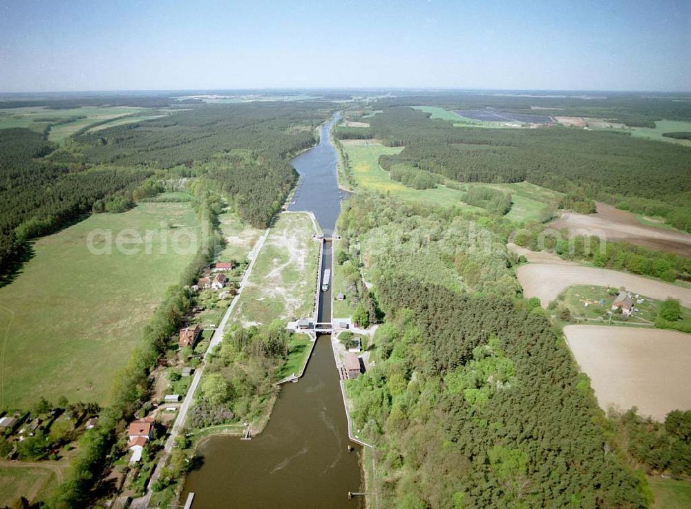 Aerial image Wusterwitz / Brandenburg - Schleuse Wusterwitz am Elbe-Havel-Kanal. Ein Projekt des Wasserstraßen-Neubauamt Magdeburg Frau Roskoden, Kleiner Werder 5c, 39114 MAGDEBURG Tel.: 0391-5352168