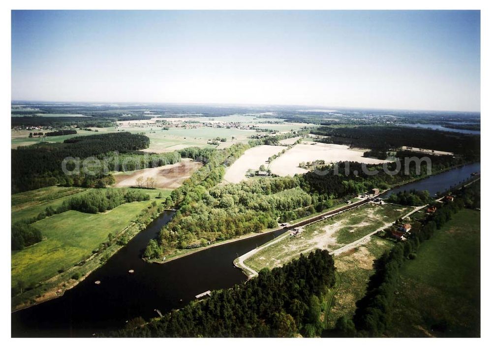 Aerial photograph Wusterwitz / Brandenburg - Schleuse Wusterwitz am Elbe-Havel-Kanal. Ein Projekt des Wasserstraßen-Neubauamt Magdeburg Frau Roskoden, Kleiner Werder 5c, 39114 MAGDEBURG Tel.: 0391-5352168