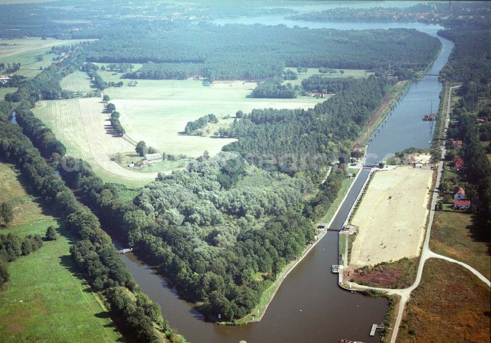 Wusterwitz from above - Blick auf die Schleuse Wusterwitz des Elbe-Havel-Kanals. Ein Ausbauprojekt des Wasserstraßenneubauamtes Magdeburg.