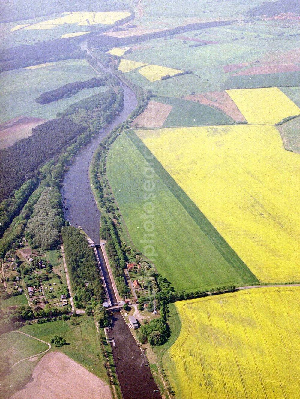 Aerial image Zerben - Schleuse Zerben.