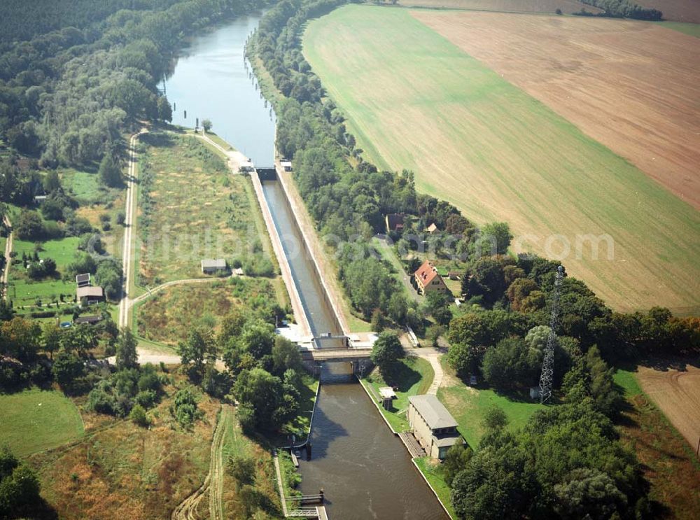 Zerben from above - Blick auf die Schleuse Zerben am Elbe-Havel-Kanal . Ein Ausbauprojekt des Wasserstraßenneubauamtes Magdeburg.