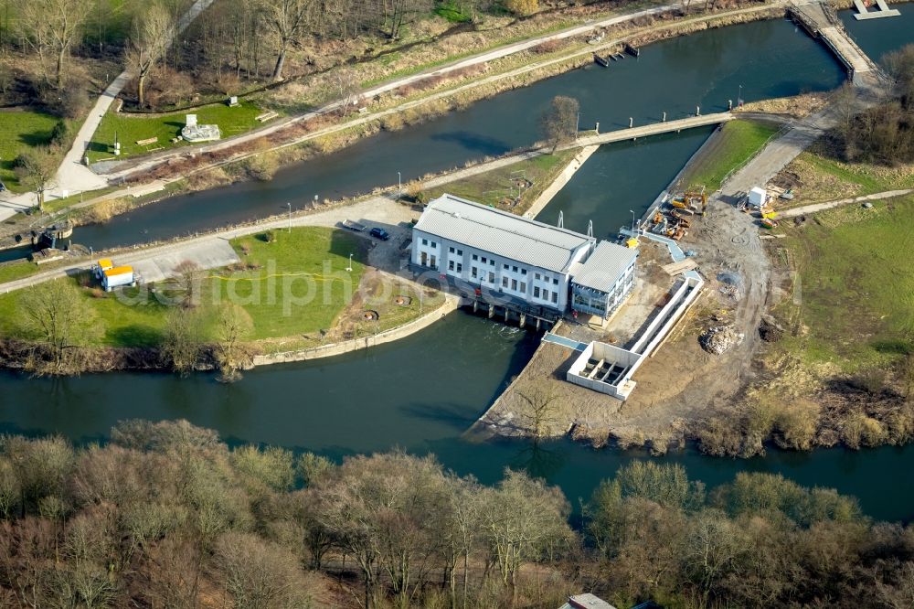 Aerial image Bochum - Locks - plants on the banks of the waterway of the Ruhr in the district Blankenstein in Hattingen in the state North Rhine-Westphalia, Germany