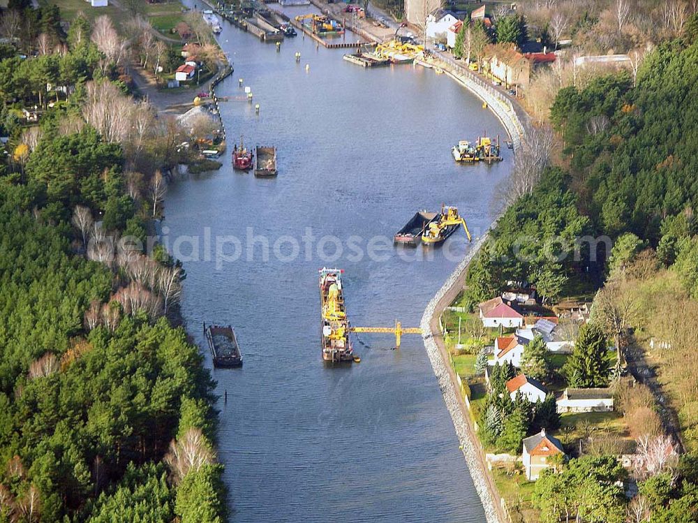 Aerial photograph Wernsdorf - 23.11.2004 Wernsdorf, Schleusenausbau Wernsdorf (Erkner) am Niederlehmer See.