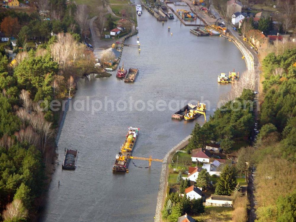 Wernsdorf from above - 23.11.2004 Wernsdorf, Schleusenausbau Wernsdorf (Erkner) am Niederlehmer See.