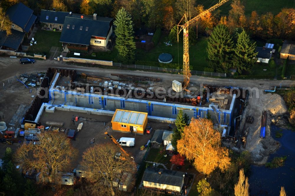 Wandlitz Zerpenschleuse from above - Construction of new locks on the Oder-Havel canal by the company Streicher at Zerpenschleuse in Wandlitz in Brandenburg