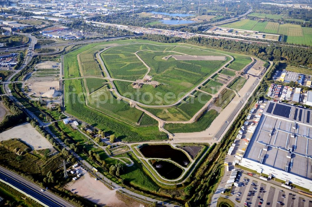 Hamburg from above - Silt landfill Feldhofe in Hamburg-Bergedorf / Moorfleet. A project of the Hamburg Port Authority HPA