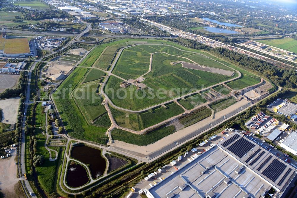 Hamburg from the bird's eye view: Silt landfill Feldhofe in Hamburg-Bergedorf / Moorfleet. A project of the Hamburg Port Authority HPA