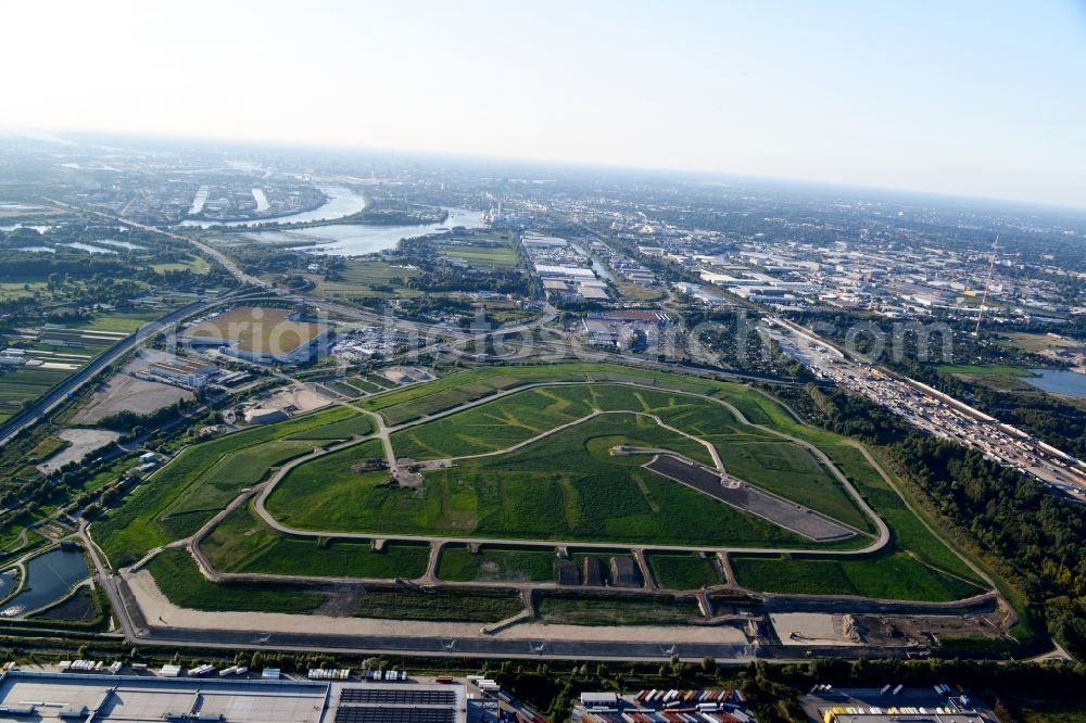 Hamburg from above - Silt landfill Feldhofe in Hamburg-Bergedorf / Moorfleet. A project of the Hamburg Port Authority HPA