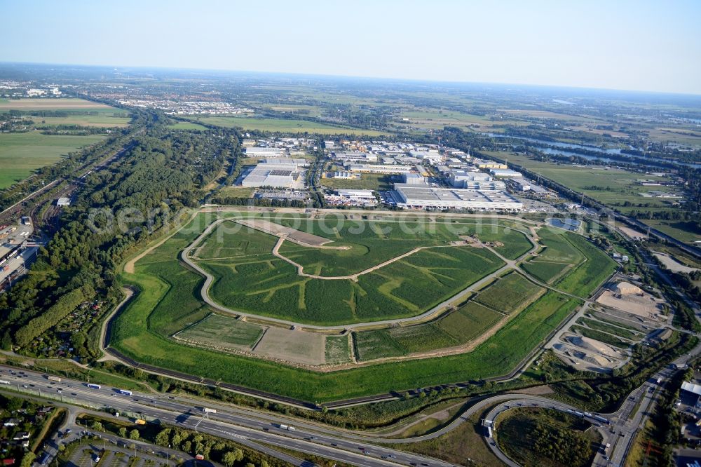 Hamburg from the bird's eye view: Silt landfill Feldhofe in Hamburg-Bergedorf / Moorfleet. A project of the Hamburg Port Authority HPA