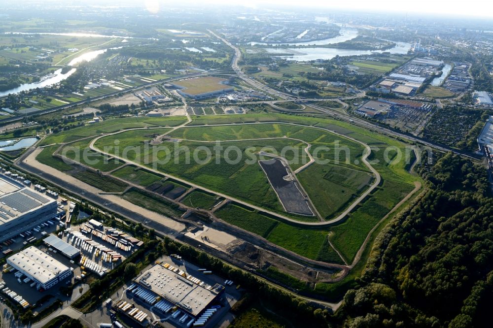 Aerial image Hamburg - Silt landfill Feldhofe in Hamburg-Bergedorf / Moorfleet. A project of the Hamburg Port Authority HPA