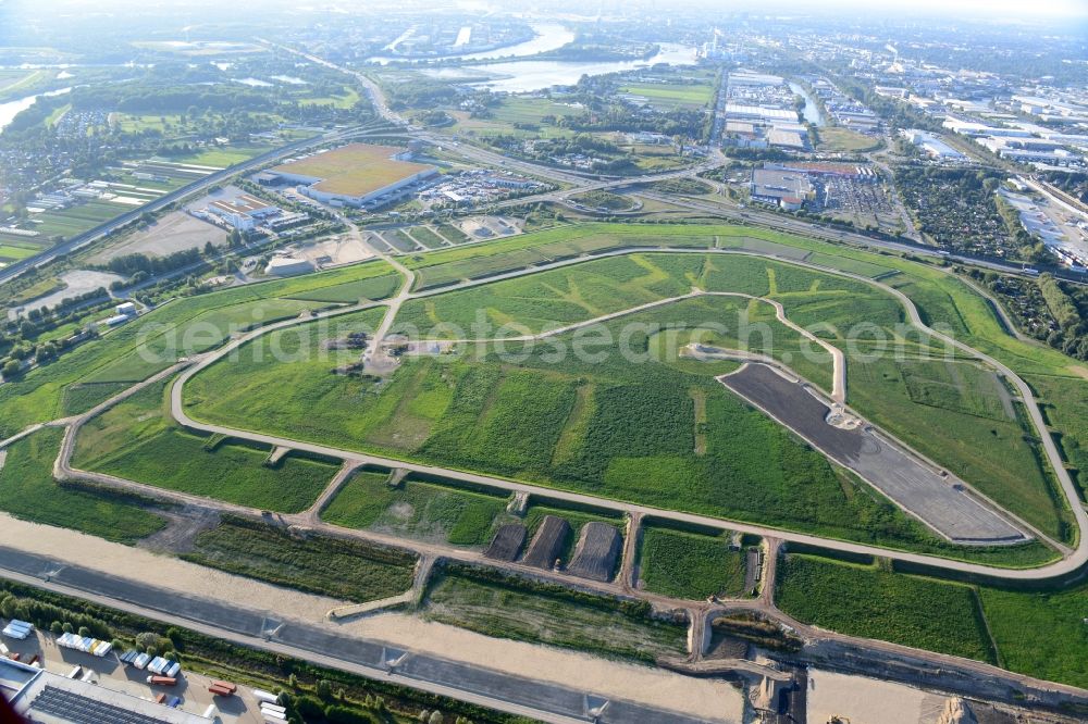 Aerial image Hamburg - Silt landfill Feldhofe in Hamburg-Bergedorf / Moorfleet. A project of the Hamburg Port Authority HPA